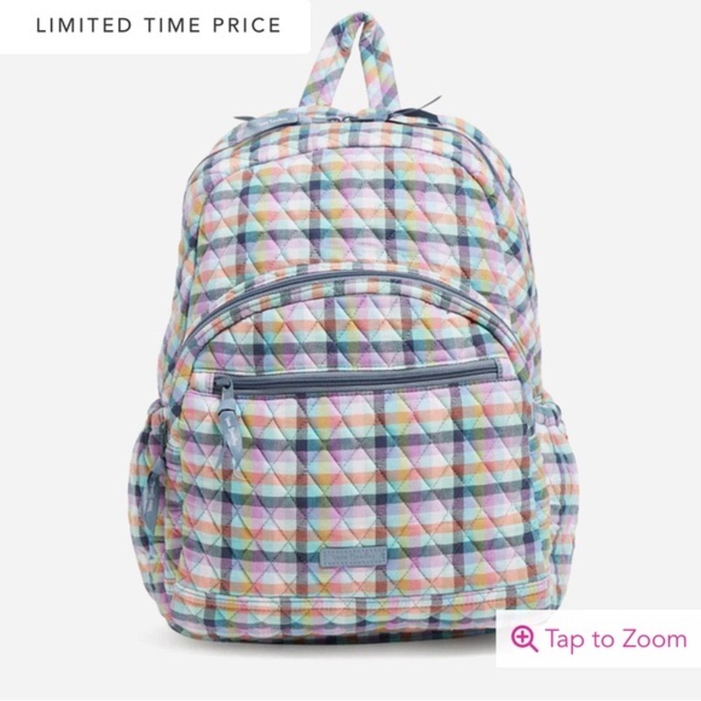 VB Essential Backpack - Gingham Plaid NWT - Picture 4 of 4